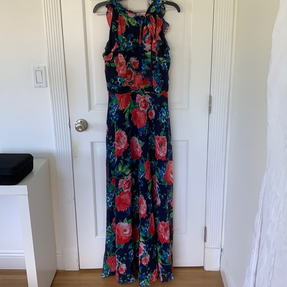 Tahari high neckline, floor length gown